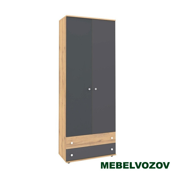 Шкаф для одежды и белья серый Лойс 92 детальное изображение от магазина mebelvozov.ru в Нижнем Новгороде
