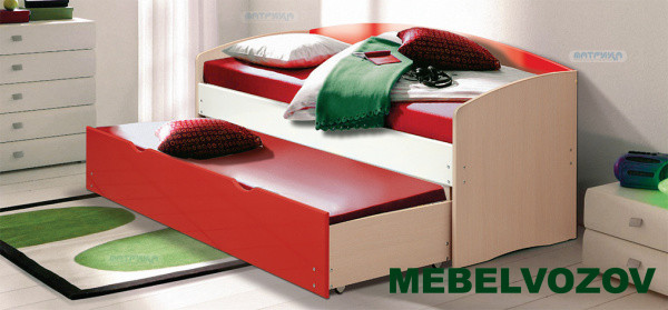 Кровать детская выдвижная МДФ глянец детальное изображение от магазина mebelvozov.ru в Нижнем Новгороде