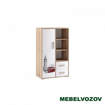 Стеллаж книжный малый Бланка (Фасад белый с фотопечатью) детальное изображение от магазина mebelvozov.ru в Нижнем Новгороде