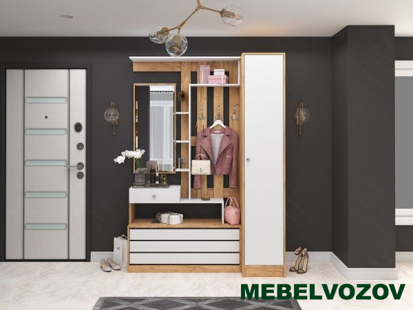 Модульная прихожая Ямайка (дуб крафт/белый) от магазина Мебельвозов в Нижнем Новгороде