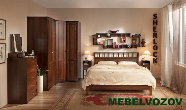 Шкаф распашной Sherlock 62 для одежды (Орех Шоколадный) от компании Мебельвозов в Нижнем Новгороде