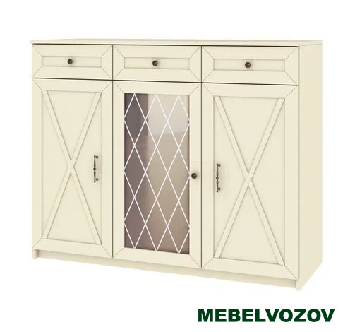 Комод Бэль широкий со стеклом от магазина Мебельвозов в Нижнем Новгороде