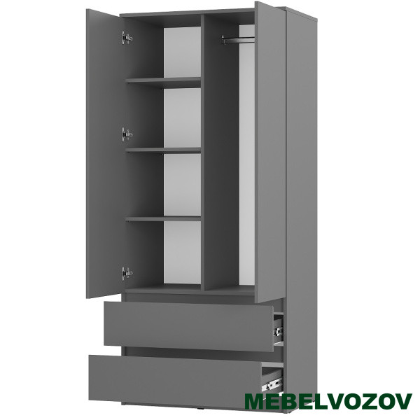 Шкаф 2-х створчатый "Симпл" ШК-03 Графит от компании Мебельвозов в Нижнем Новгороде