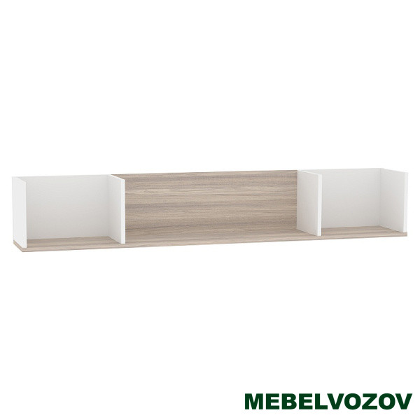 Aurelio 14 (гостиная) Полка навесная (модуль 160), Белый-Блеквуд Сатиновый