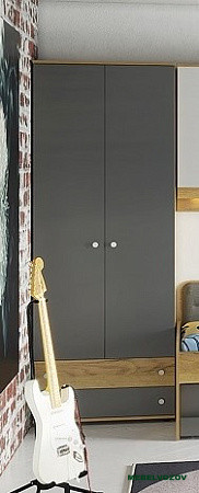 Шкаф для одежды и белья серый Лойс 92 детальное изображение от магазина mebelvozov.ru в Нижнем Новгороде