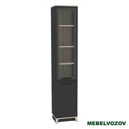 Aurelio 10 (гостиная) Шкаф для книг (модуль 152), Антрацит-Блеквуд Сатиновый от компании Мебельвозов