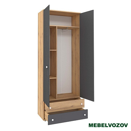 Шкаф для одежды и белья серый Лойс 92 детальное изображение от магазина mebelvozov.ru в Нижнем Новгороде