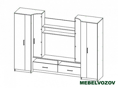 Стенка в гостиную Лайт от интернет магазина Mebelvozov в Нижнем Новгороде