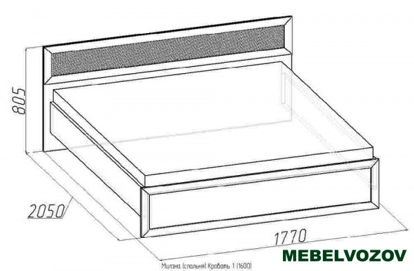 Кровать двуспальная 1 «Милана» 1600 см (Орех) от магазина Мебельвозов в Нижнем Новгороде