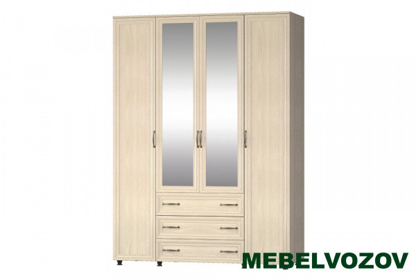 Шкаф 4-х створчатый Гармония с ящиками и зеркалами от компании Мебельвозов в Нижнем Новгороде
