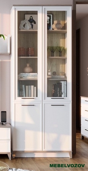 Aurelio 8 (гостиная) Шкаф для книг (модуль 178), Белый-Блеквуд Сатиновый - фото от компании Мебельвозов Aurelio 8 (гостиная) Шкаф для книг (модуль 178), Белый-Блеквуд Сатиновый от компании Мебельвозов