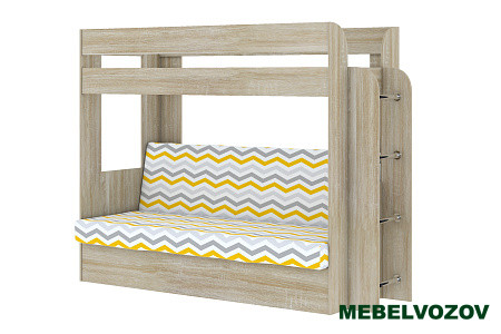 Кровать-Диван 2-х этажная Карамель 75 (дуб сонома светлый) детальное изображение от магазина mebelvozov.ru в Нижнем Новгороде