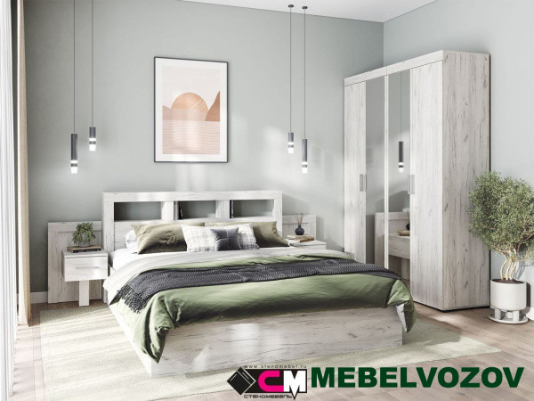 Модульная спальня Гранд (ДУБ КРАФТ БЕЛЫЙ) от магазина Мебельвозов в Нижнем Новгороде