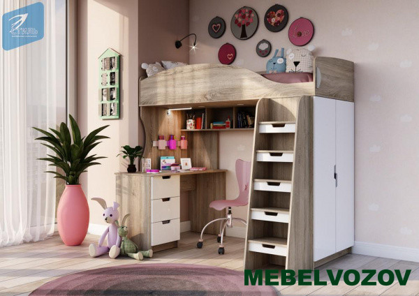 Кровать-чердак СЭНДИ КР-111 детальное изображение от магазина mebelvozov.ru в Нижнем Новгороде