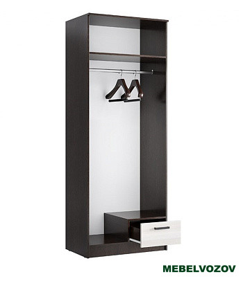 Шкаф 2-дверный 0,8 Адель (Дуб вотан/Белый/Цемент темный) от компании Мебельвозов в Нижнем Новгороде