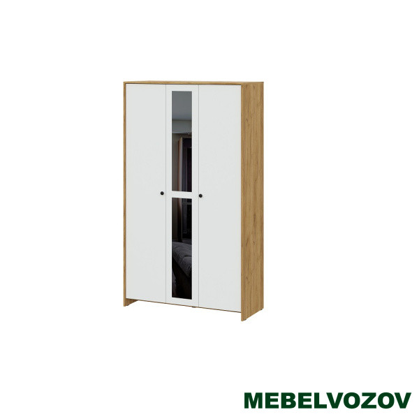 Шкаф трехстворчатый Дольче (Дуб Золотой/Белый) от компании Мебельвозов в Нижнем Новгороде