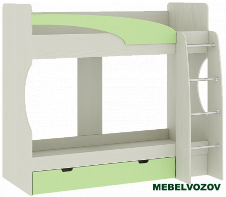 Кровать-чердак Карамель 77-02(Анкор светлый/Зеленый) детальное изображение от магазина mebelvozov.ru в Нижнем Новгороде