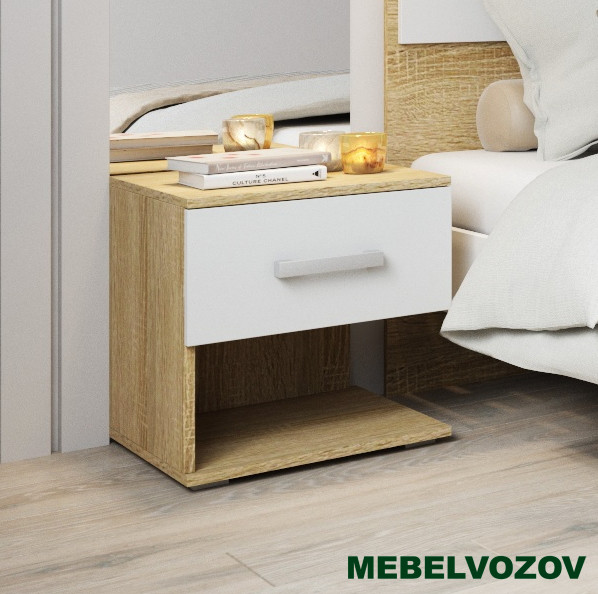 Тумба прикроватная Next 67 2шт (Сонома/Белая Аляска) от магазина Мебельвозов в Нижнем Новгороде