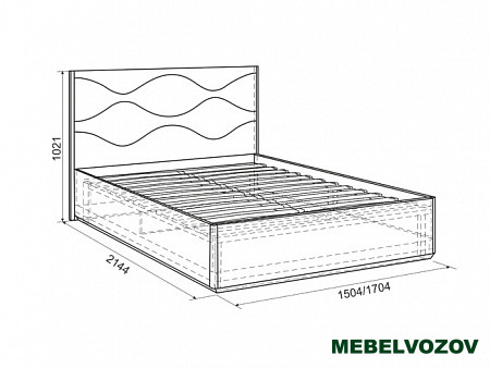 Кровать с подъемным механизмом 1.6 Люкс Зара (Дуб сонома/Белый)		 от магазина Мебельвозов в Нижнем Новгороде