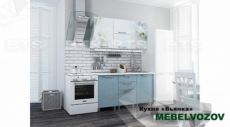 Кухонный гарнитур Бьянка 1,5 Голубые блестки от магазина Мебельвозов в Нижнем Новгороде