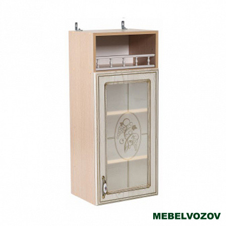 Шкаф-витрина навесной с открытой полкой 400 Анжелика (высота 920) фото от Мебельвозов в Нижнем Новгороде