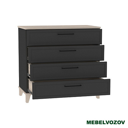 Aurelio 6 (гостиная) Комод (модуль 175), Антрацит-Блеквуд Сатиновый от магазина Мебельвозов в Нижнем Новгороде
