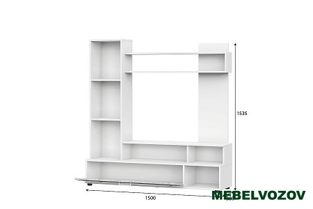 Стенка в гостиную "МГС 9" Белый / Цемент светлый от интернет магазина Mebelvozov в Нижнем Новгороде