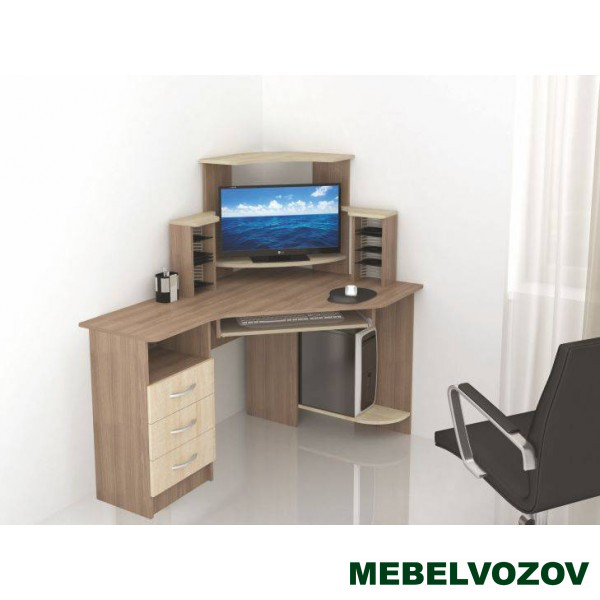 Компьютерный стол Грета-7 ясень шимо/дуб сонома от магазина Мебельвозов в Нижнем Новгороде