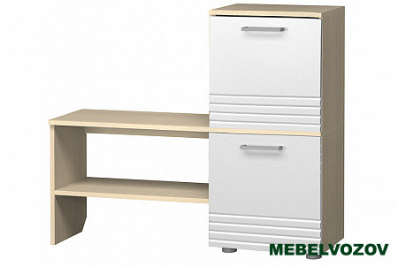 Обувница Веста (Дуб сонома/белый глянец) от магазина Мебельвозов в Нижнем Новгороде