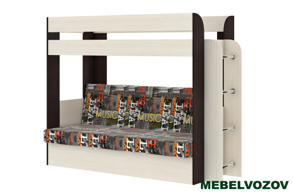 Кровать-Диван 2-х этажная Карамель 75 (анкор светлый/бодега темный) детальное изображение от магазина mebelvozov.ru в Нижнем Новгороде