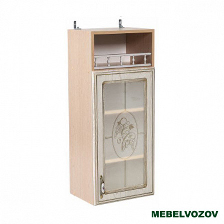 Шкаф-витрина навесной с открытой полкой 350 Анжелика (высота 920) фото от Мебельвозов в Нижнем Новгороде