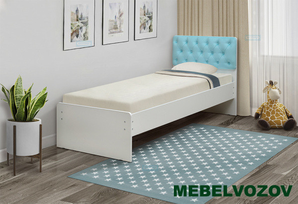 Кровать №7 с мягкой головной спинкой 90*200 от магазина Мебельвозов в Нижнем Новгороде