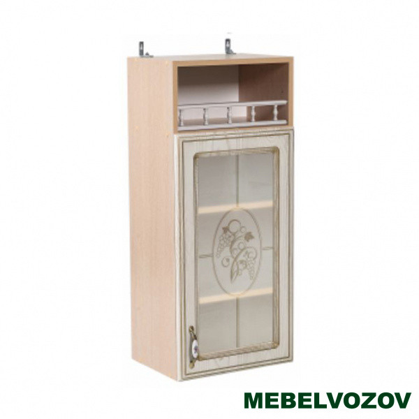 Шкаф-витрина навесной с открытой полкой 400 Анжелика (высота 920) фото от Мебельвозов в Нижнем Новгороде