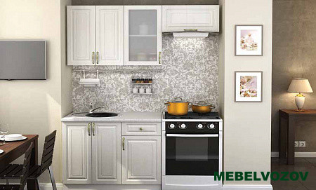 Кухонный гарнитур Юлия 1600 (сандал белый) H=720 от магазина Мебельвозов в Нижнем Новгороде