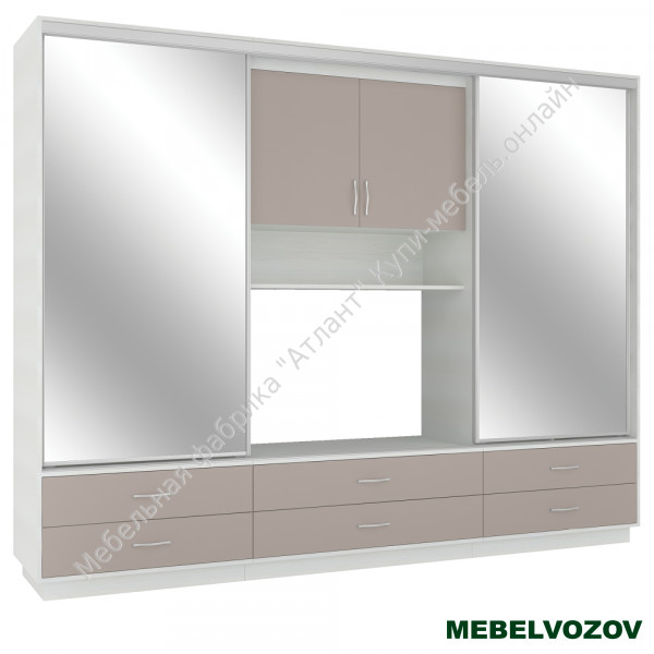 Шкаф для одежды с ТВ нишей в гостинную МИЛОС 11-02 от компании Мебельвозов в Нижнем Новгороде