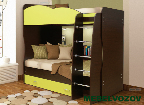 Кровать детская двухъярусная "Юниор-2.1" детальное изображение от магазина mebelvozov.ru в Нижнем Новгороде