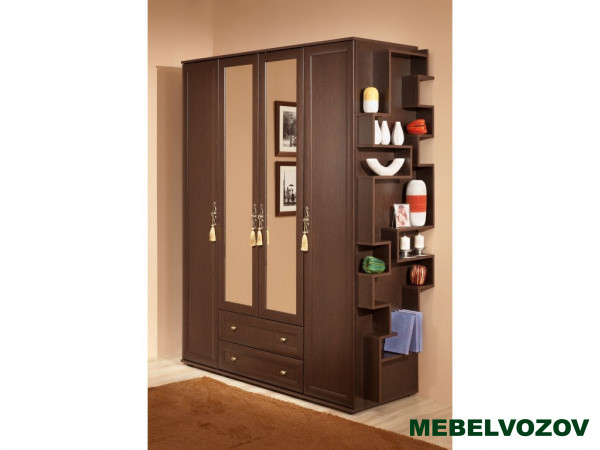 Шкаф с зеркалом для одежды Милана 1 (Орех) от компании Мебельвозов в Нижнем Новгороде