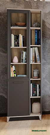 Aurelio 1 (гостиная) Шкаф МЦН (модуль 151), Антрацит-Блеквуд Сатиновый от компании Мебельвозов в Нижнем Новгороде