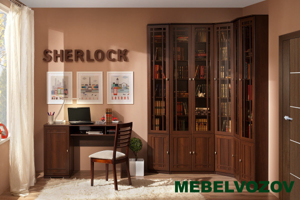 Шкаф для книг Орех Шоколадный Sherlock 32 (библиотека)  от компании Мебельвозов