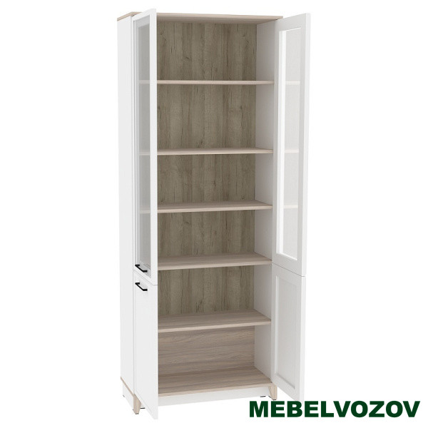 Aurelio 8 (гостиная) Шкаф для книг (модуль 178), Белый-Блеквуд Сатиновый - фото от компании Мебельвозов Aurelio 8 (гостиная) Шкаф для книг (модуль 178), Белый-Блеквуд Сатиновый от компании Мебельвозов