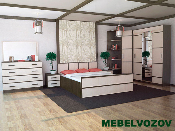 Спальня «Сакура». Компоновка 2 от магазина Мебельвозов в Нижнем Новгороде