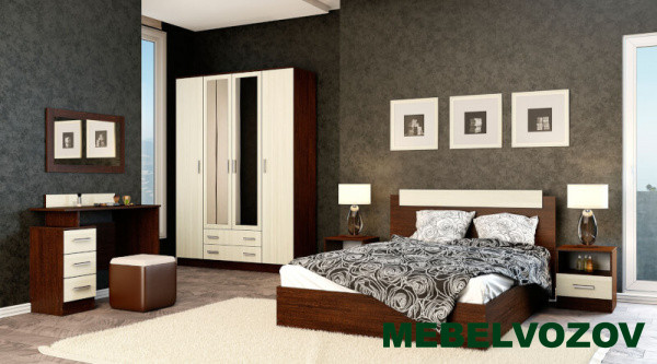 фото Спальный гарнитур ЭКО (венге/лоредо) от магазина Мебельвозов в Нижнем Новгороде Спальный гарнитур ЭКО (венге/лоредо) от магазина Мебельвозов в Нижнем Новгороде