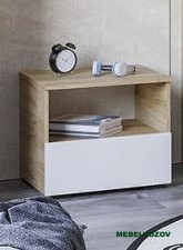 ХЕЛЕН ТБ 01 Тумба прикроватная (БЕЛЫЙ/ДУБ КРАФТ ЗОЛОТО) от магазина Мебельвозов в Нижнем Новгороде