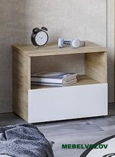 ХЕЛЕН ТБ 01 Тумба прикроватная (БЕЛЫЙ/ДУБ КРАФТ ЗОЛОТО) от магазина Мебельвозов в Нижнем Новгороде