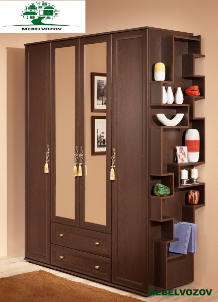  Шкаф с зеркалом  распашной Милана без стеллажа (Венге) от компании Мебельвозов в Нижнем Новгороде