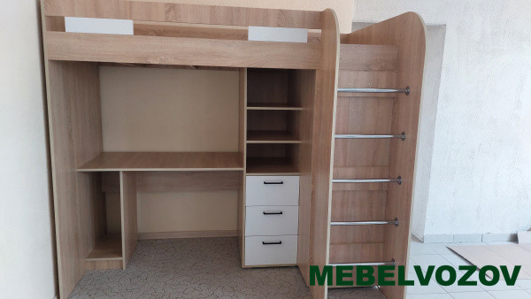 Кровать-чердак Лео (дуб сонома/Белая Аляска) детальное изображение от магазина mebelvozov.ru в Нижнем Новгороде