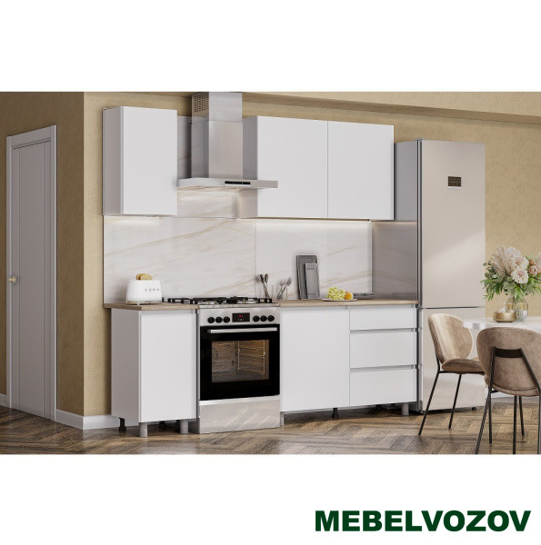 Кухонный гарнитур Денвер 1,6 м (Белый/сонома) от магазина Мебельвозов в Нижнем Новгороде