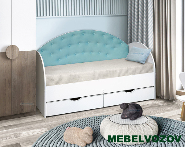 Кровать с продольной мягкой спинкой "Софа №10 80*190 детальное изображение от магазина mebelvozov.ru в Нижнем Новгороде