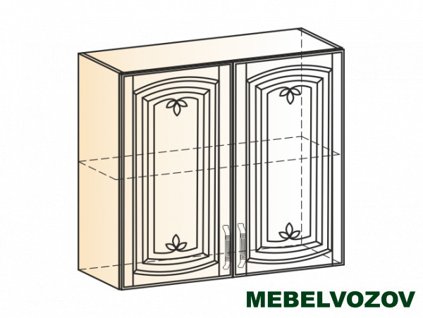 Фото шкаф навесной l800 h720 (2 дв. гл.) (эмаль) бергамо элемента от сайта Мебельвозов в Нижнем Новгороде