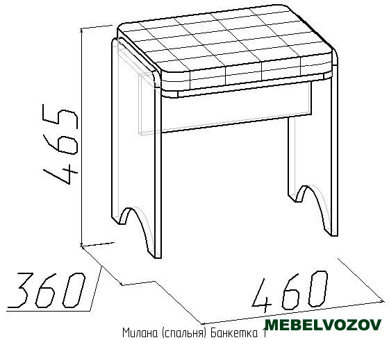 Банкетка1 Милана (Орех) от магазина Мебельвозов в Нижнем Новгороде